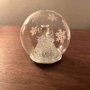 Glass Angel Snowflake Globe with changing color light